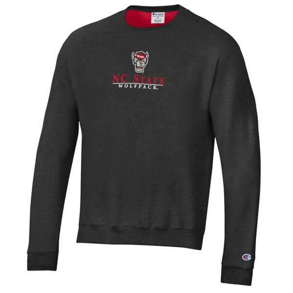 Black Adult Crew Sweat - Wolfhead /